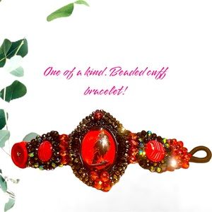 Beautiful beaded bracelet. Hand-crafted. Wearable art. One of a kind.